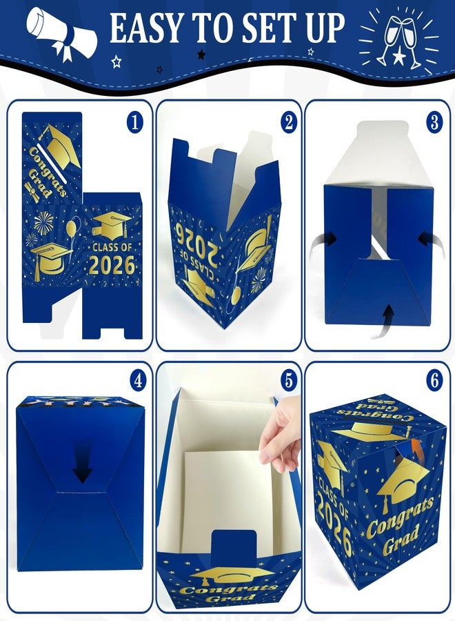 OHOME زينة حفل تخرج OHOME 2025 - صندوق بطاقات التخرج (أزرق) - Image 3