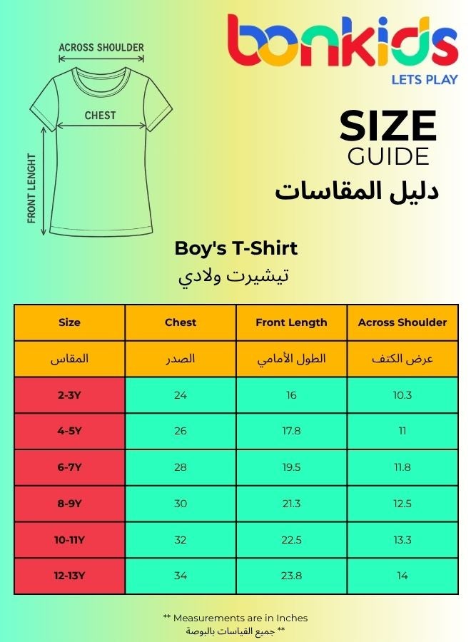 Bonkids Boy's t-shirts in regular fit fluorescent green colour cotton fabric embellished pattern pull over closure woven weave type round collar type round neckline half sleeve length t-shirt upper body wear type suitable for casual occasions – the fresh pick of the fashion season!  - Image 4