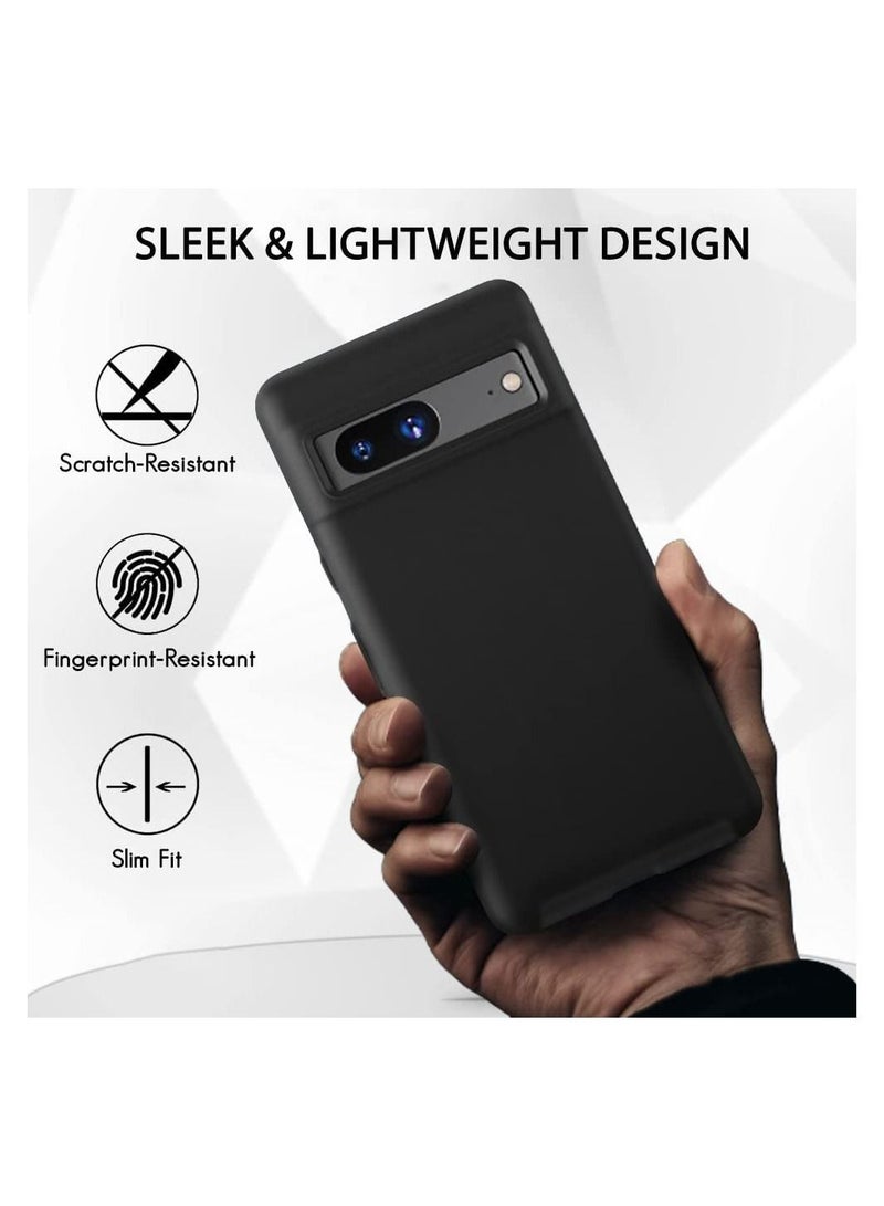 IAF Google pixel 7 Soft Matte Black Rubberized flexible Silicon TPU back Cover for (Google Pixel 7, Black) - Image 2