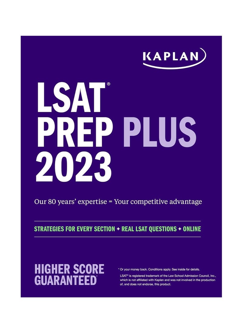 استراتيجيات LSAT Prep Plus 2023 لكل قسم + أسئلة LSAT حقيقية + الإعداد لاختبار كابلان عبر الإنترنت 