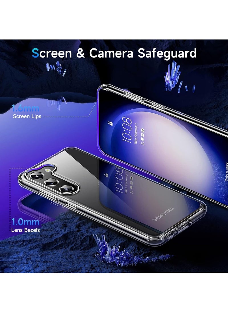 جراب شفاف لهاتف Samsung Galaxy S24، [غير قابل للاصفرار] [لمسة حريرية فائقة] جراب واقٍ رفيع لهاتف Galaxy S24 (شفاف 1، S24)