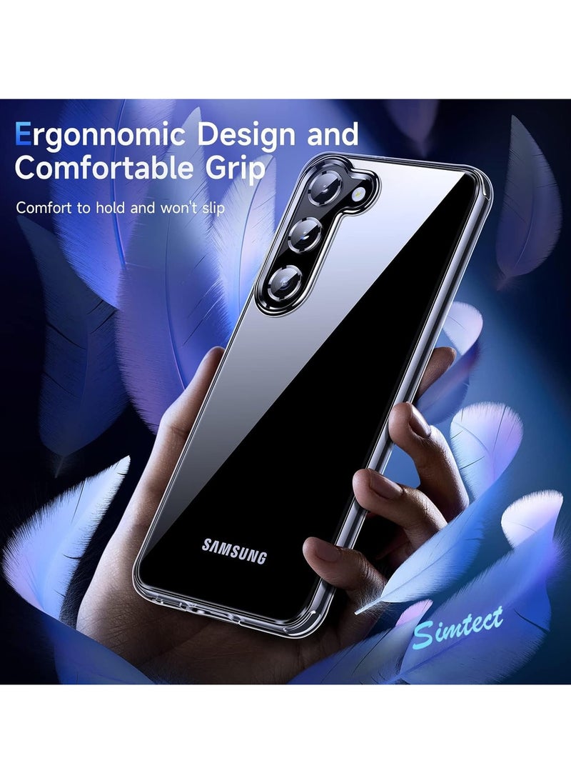 جراب شفاف لهاتف Samsung Galaxy S24، [غير قابل للاصفرار] [لمسة حريرية فائقة] جراب واقٍ رفيع لهاتف Galaxy S24 (شفاف 1، S24)