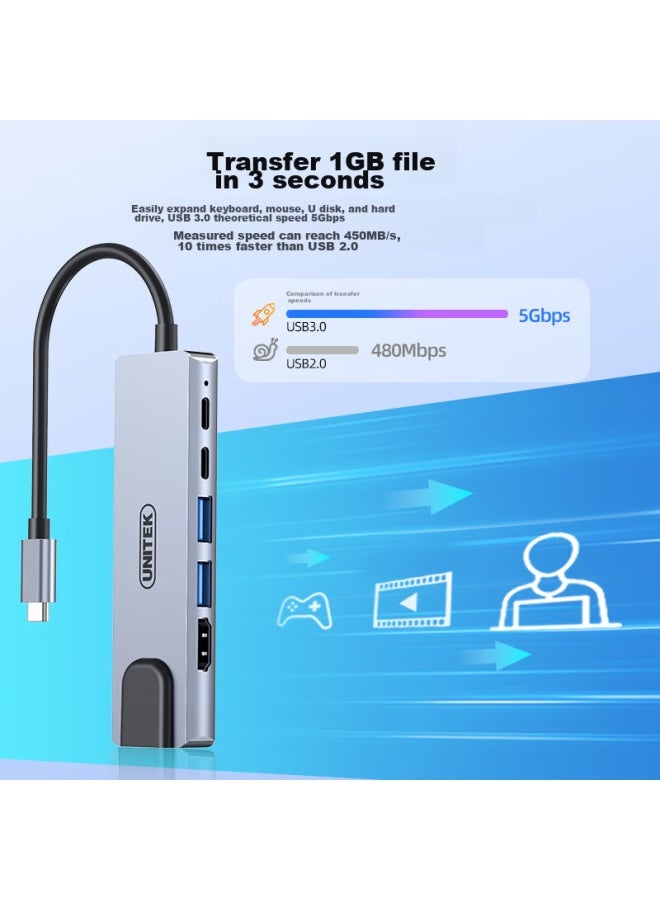 سوبيريور Youyuezhe Type-c إلى Gigabit Ethernet محشو التوسعة، Usb 3.2 Hub، Hdmi محول كابل الشبكة، Rj45 المحول، مناسب لأجهزة Apple و Huawei المحمولة، D112b - Image 5