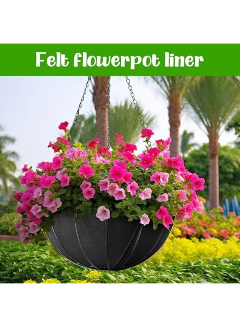 SYOSI Fabric Planter Basket Liners – Felt Flower Pot Replacement Liners for Hanging Planters – Coconut Liner Alternative, 14-inch Opening, Ideal for Garden, Balcony, Window Boxes – Set of 2 (Round) - Image 3