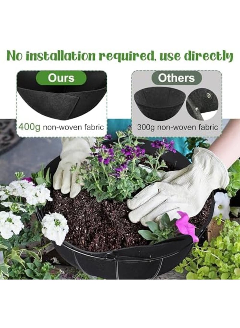 SYOSI Fabric Planter Basket Liners – Felt Flower Pot Replacement Liners for Hanging Planters – Coconut Liner Alternative, 14-inch Opening, Ideal for Garden, Balcony, Window Boxes – Set of 2 (Round) - Image 5