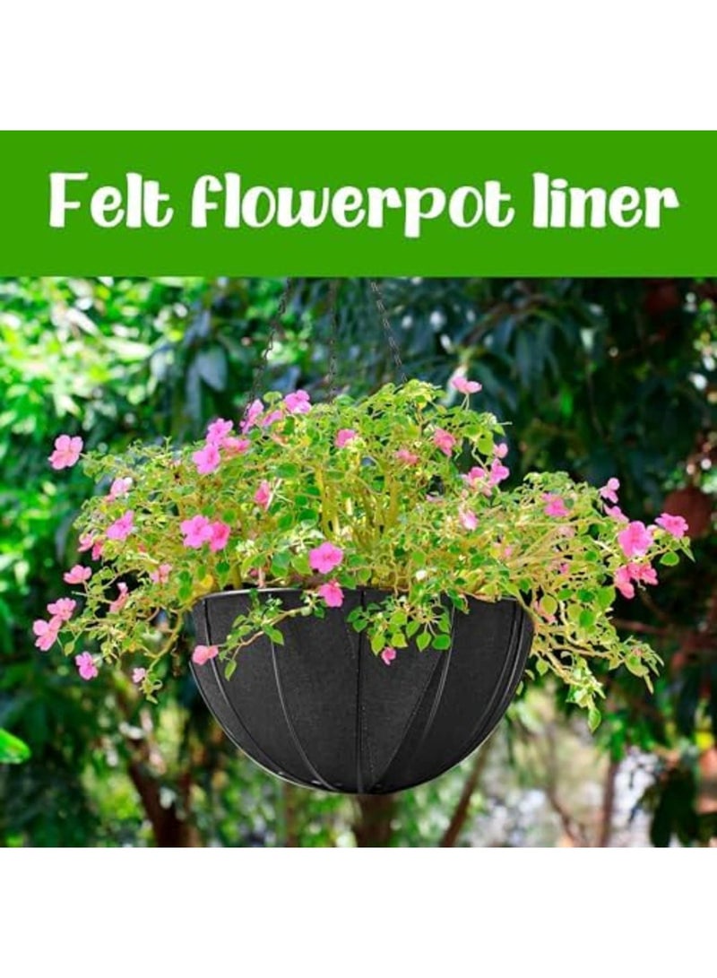 SYOSI Fabric Planter Basket Liners – Felt Flower Pot Replacement Liners for Hanging Planters – Coconut Liner Alternative, 14-inch Opening, Ideal for Garden, Balcony, Window Boxes – Set of 2 (Round) - Image 4