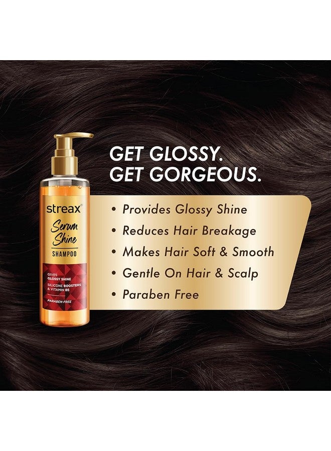 Streax شامبو ستريكس سيروم شاين، 490 مل | شامبو للشعر المجعد والجاف | لطيف للاستخدام اليومي | للنساء والرجال، خالي من البارابين مع معززات السيليكون وفيتامين ب5 | لشعر ناعم ولامع - Image 3