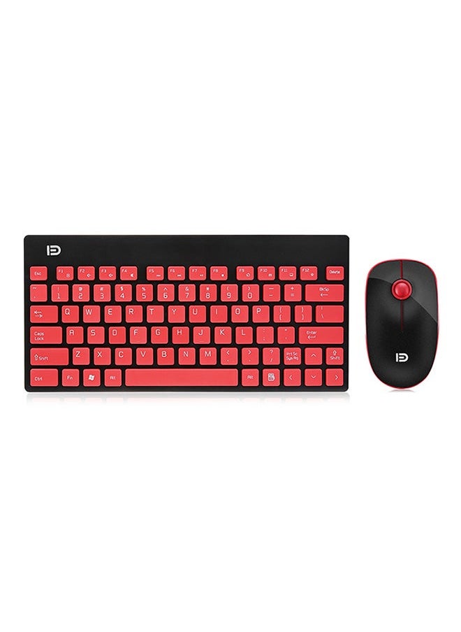 NIBEMINENT - 1500 Wireless Optical Keyboard Mouse Combo With LED Backlit Red - Image 1
