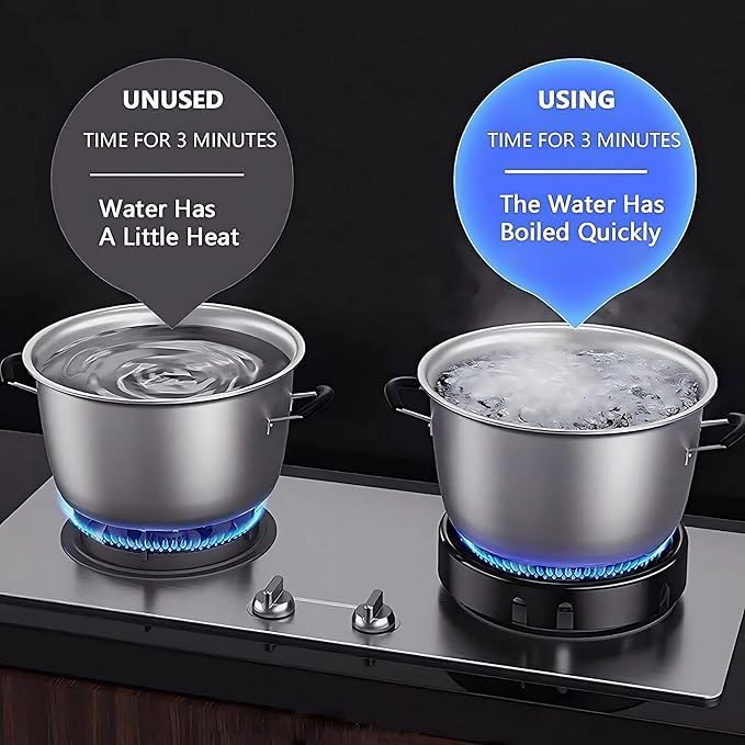 Black Gas Saver Burner Stand Set of 1 Gas Burner Cover for Wind Windproof Energy Saving Burner Protector Gas Chula Support Stand  - Image 5