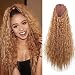 CINHOO Heat Resistant Synthetic Kinky Straight Ponytail Long Afro Kinky Curly Hair Bun Extension With Two Plastic Combs Hairpiece (27#) - Image 2