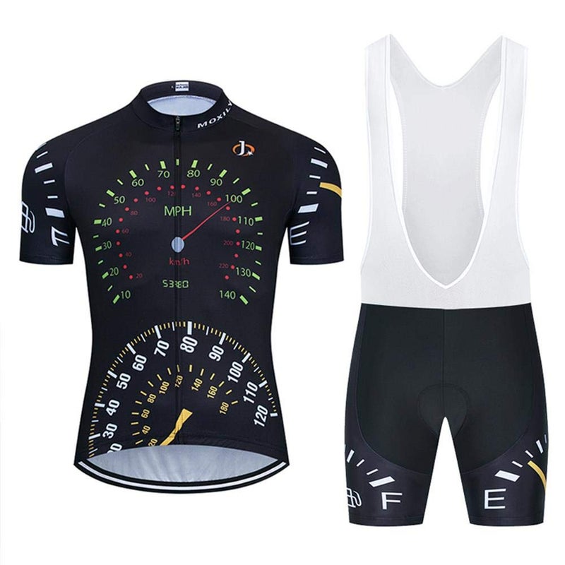 MOXILYN Mens Cycling Jersey MTB Clothes Cycling Kit Bike Shirts and Cycling Bibs Short with 20D Gel Pad Biking Clothing Set
