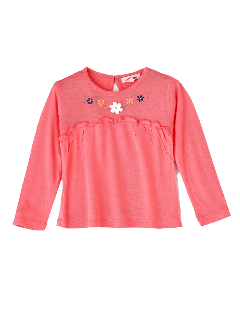 جيلين Girls' Embroidered Long Sleeve Top