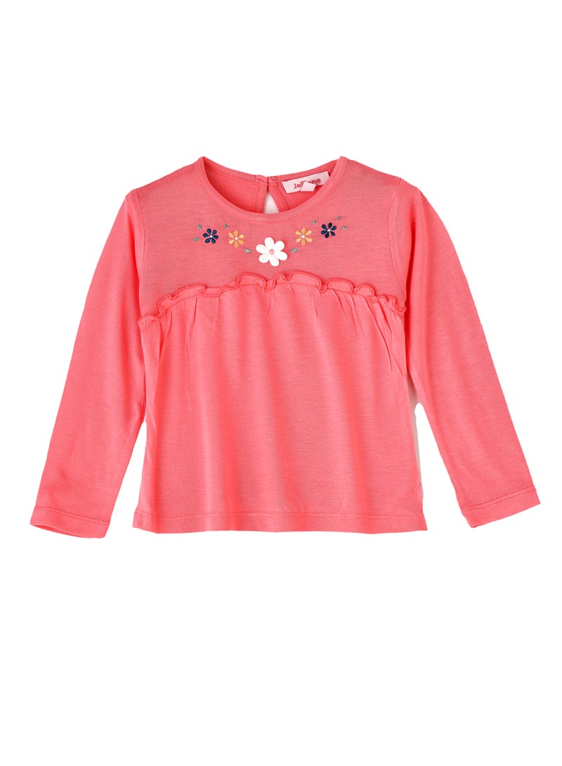 Jelliene Girls' Embroidered Long Sleeve Top - Image 1