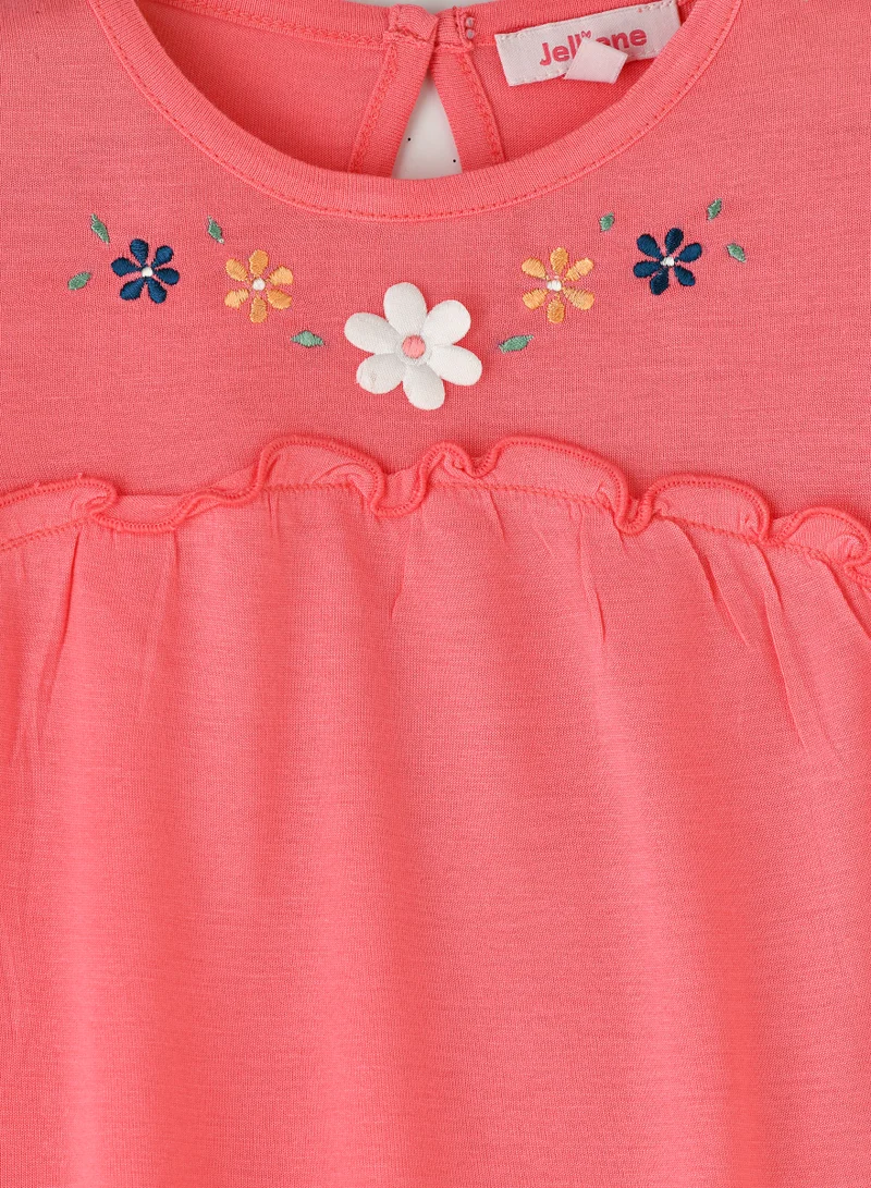 Jelliene Girls' Embroidered Long Sleeve Top