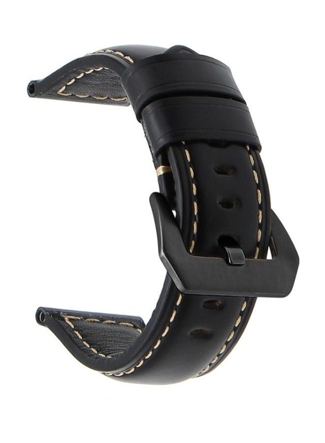 NIBEMINENT Frosted Leather Strap Large Buckle For Huawei Watch GT / 2 Pro Black  - Image 3