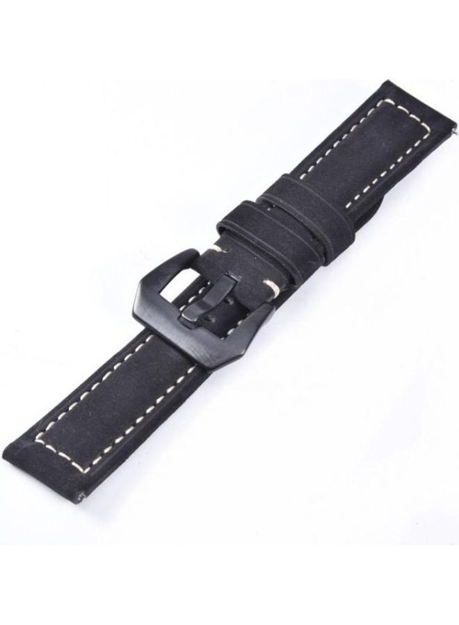 NIBEMINENT Frosted Leather Strap Large Buckle For Huawei Watch GT / 2 Pro Black  - Image 2