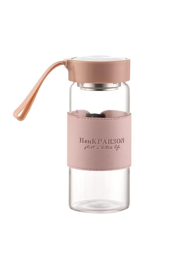 Beauenty Internet Celebrous Strictly Selected High Borosilicate Glass Cup Transparent Simple Water Cup With Cup Cover Anti-scalding Portable Handled Cup