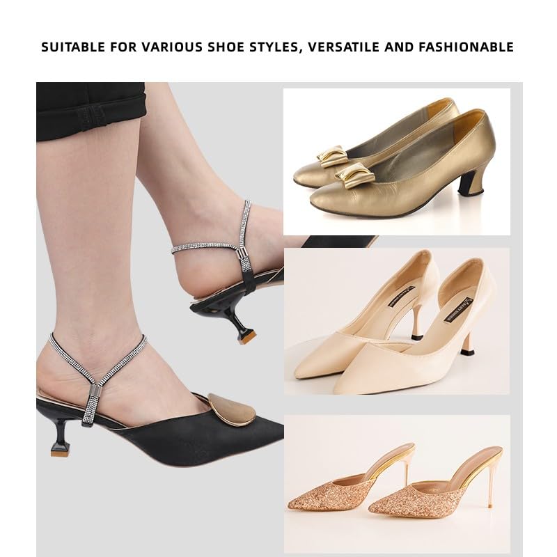 Inralimot Detachable High Heels Shoelace Womens Anti Slip Shoe Straps for High Heels Wedges Flats High Heel Anti- Slip Shoe Straps Shoe Strings Ankle Shoelace - Image 4