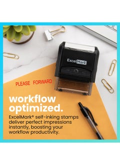 ExcelMark Rward Self Inking Rubber Stamp - Red Ink (Excelmark A1539)  - Image 3