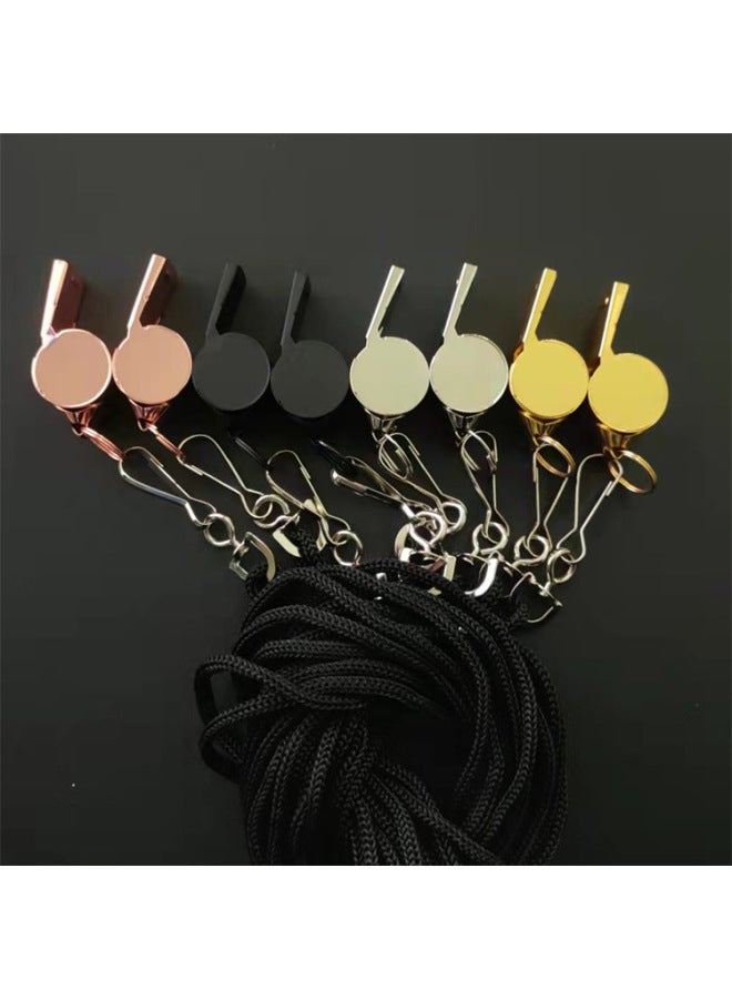 Generic Stainless Steel Whistle Sports Game Referee Whistle Cheer Outdoor Survival Necklace-Color:Gold - Image 3
