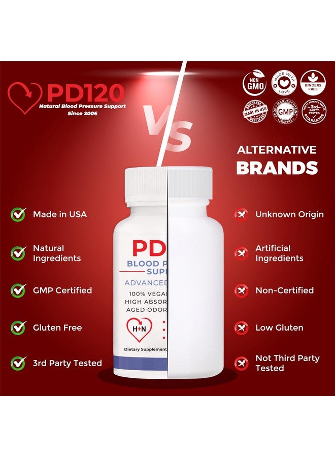 PD120 Blood Pressure Supplement to Help Reduce High Blood Pressure Naturally, CoQ10, Nitric Oxide, Black Odorless Aged Garlic, Omega 3, L-Theanine, Vitamin D3 for Blood Pressure Support - Image 4