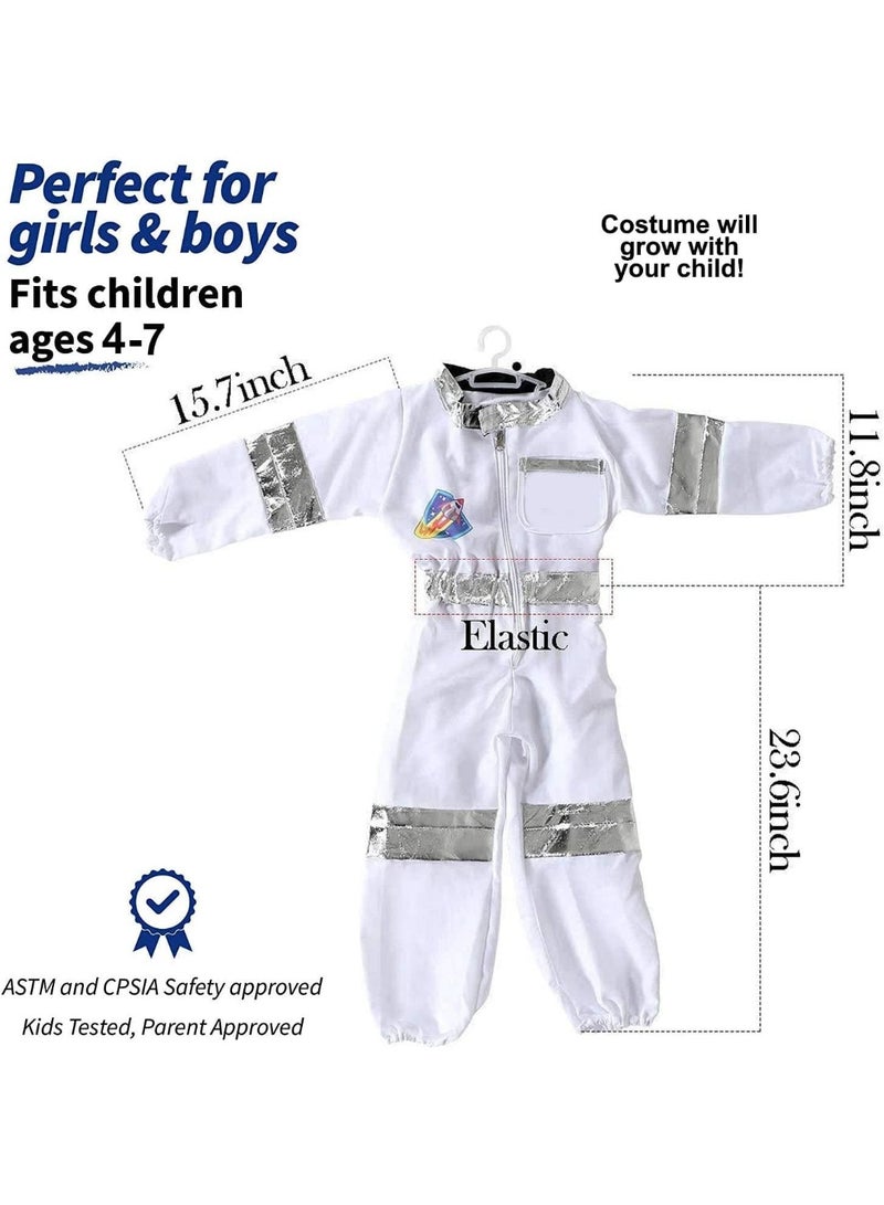 SNAPTRON Children's Astronaut Space Costume – Space Pretend Dress Up Role Play Set for Kids Cosplay | Includes Jumpsuit, Helmet, Gloves, Name Tag & Pin | Ideal for Ages 4–7 - Image 5