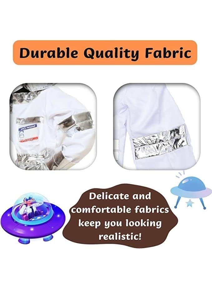 SNAPTRON Children's Astronaut Space Costume – Space Pretend Dress Up Role Play Set for Kids Cosplay | Includes Jumpsuit, Helmet, Gloves, Name Tag & Pin | Ideal for Ages 4–7 - Image 4