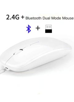ماركة غير محددة ماوس لاسلكي LED قابل لإعادة الشحن ماوس صامت نحيف 2.4G ماوس مكتبي بصري محمول محمول مع جهاز استقبال USB و Type-c للكمبيوتر المحمول والكمبيوتر الشخصي والكمبيوتر والكمبيوتر وسطح المكتب  - Image 1