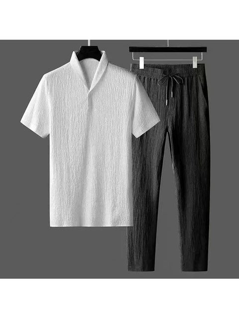 New Short Sleeved Long Pants Casual Sports Set