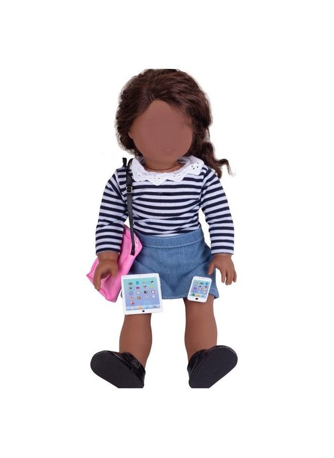 Dress Along Dolly Cell Phone Computer Tablet And Accessory Bag Set For 18" Dolls Unique Design Premium Durable Metal Construction I Phone I Pad Work Gifts For Girls Kids Birthday  - Image 5