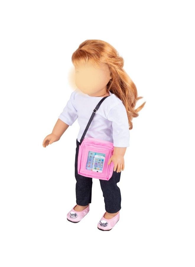 Dress Along Dolly Cell Phone Computer Tablet And Accessory Bag Set For 18" Dolls Unique Design Premium Durable Metal Construction I Phone I Pad Work Gifts For Girls Kids Birthday  - Image 4