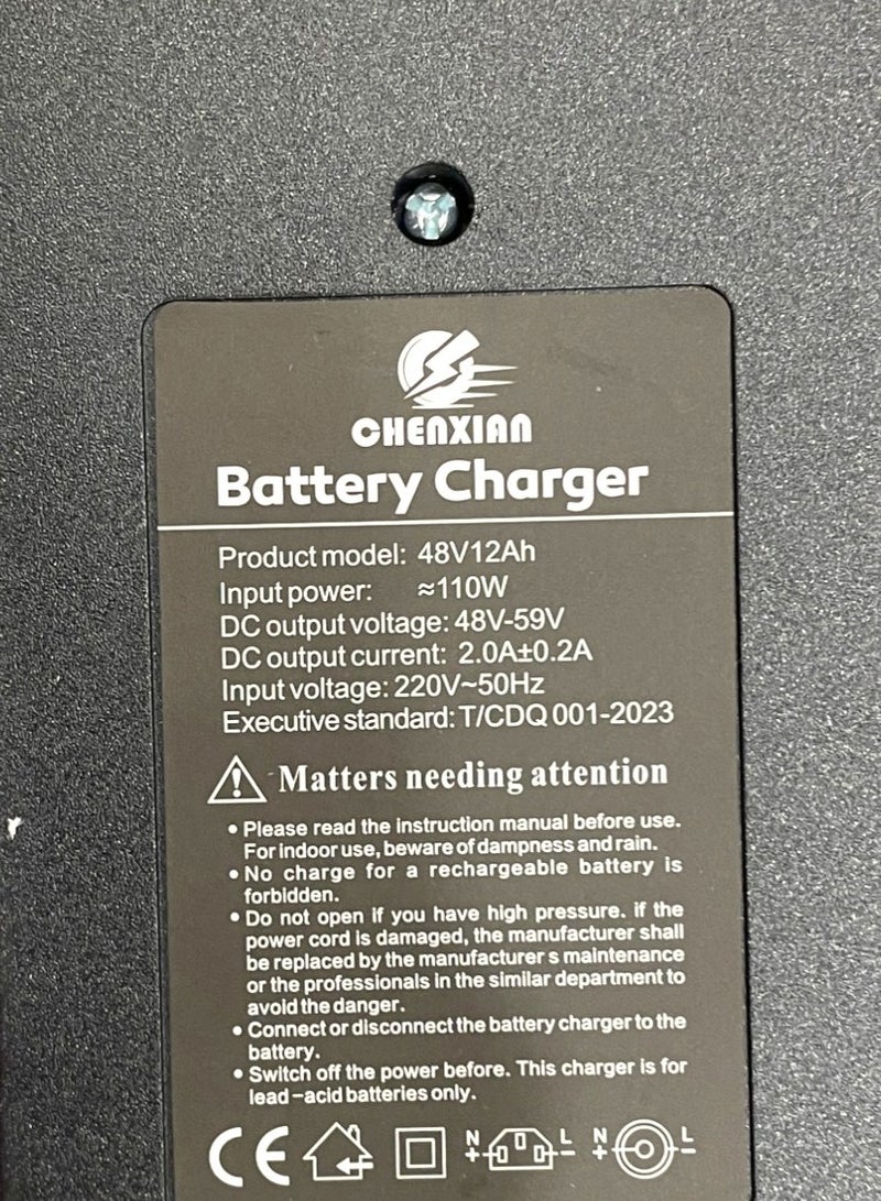 Chenxian 48V 12A Smart Charger for E-Bikes, Harley Bikes, Electric Wheelchairs & 48V Lead Acid Batteries – Fast Charging & Durable - Image 4