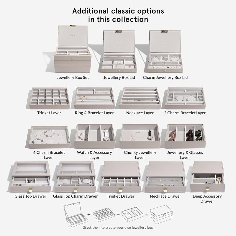 Stackers Classic Ring & Bracelet Drawer with Glass Lid - Taupe - Image 5