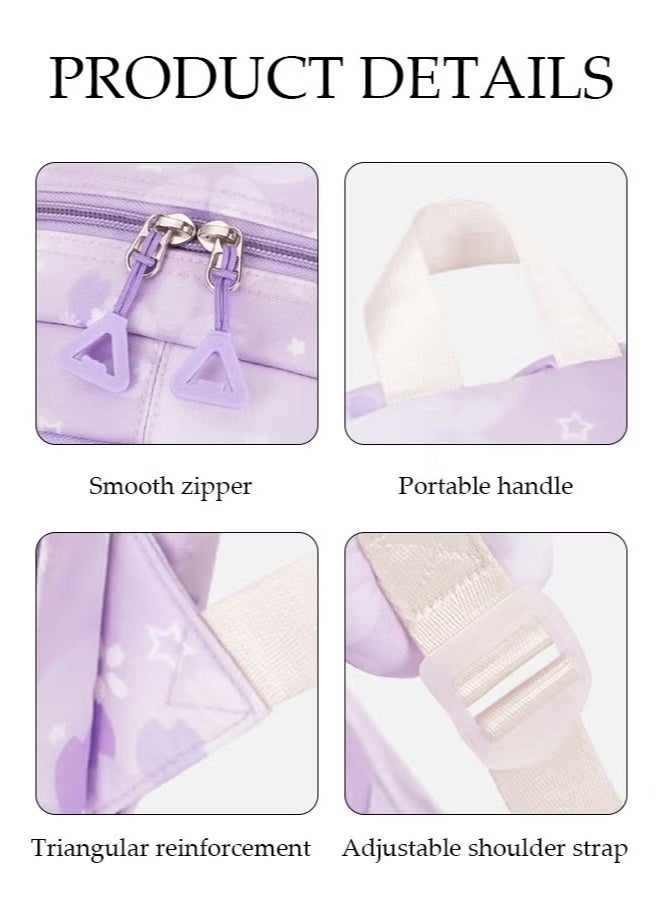 lebonaer Kids School Backpack, Large Capacity Backpack for Girls, Lightweight Schoolbag for Teen Girls Bookbag with Compartments Reflective Strip, Watrer Resistant Bookbag for Elementary Primary School - Image 5