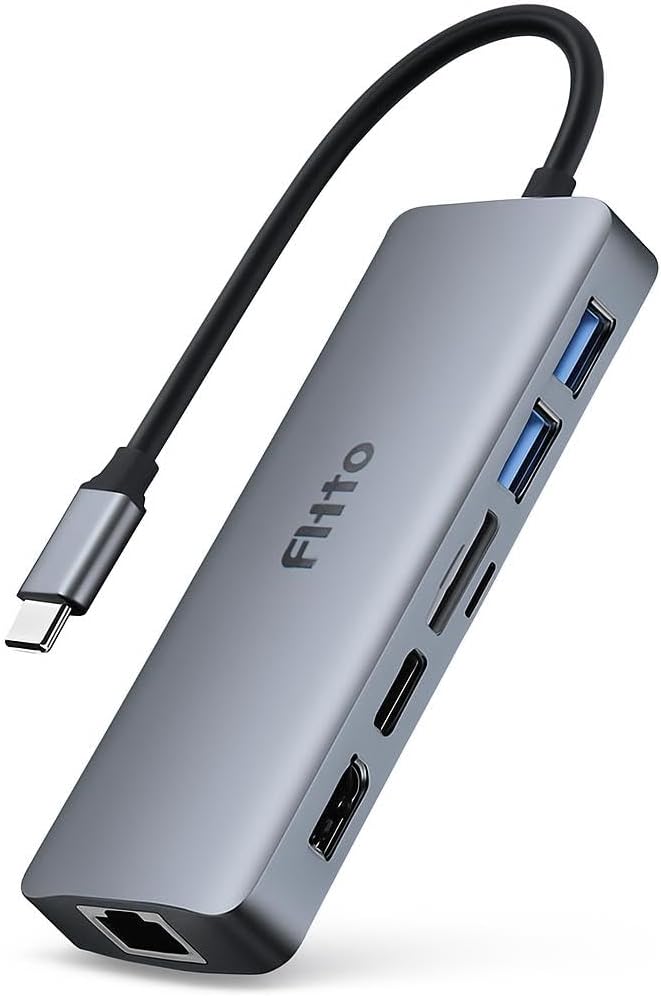 Fitto 8 in 1 USB C Hub, Type C to HDTV, R345, TF/SD, USBx2, PD, Type C - Image 1