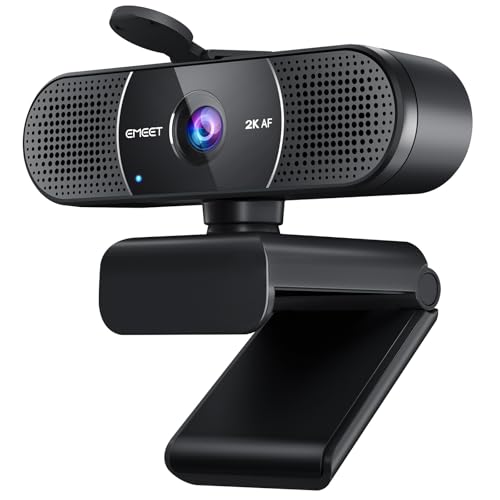 EMEET C960 2K Webcam with Microphone, 2K QHD, 2 Noise-Reduction Mics, TOF Autofocus Streaming Webcam with Privacy Cover, Plug&Play USB Webcam for Calls/Conference, Zoom/Skype/YouTube, Laptop/Desktop - Image 1