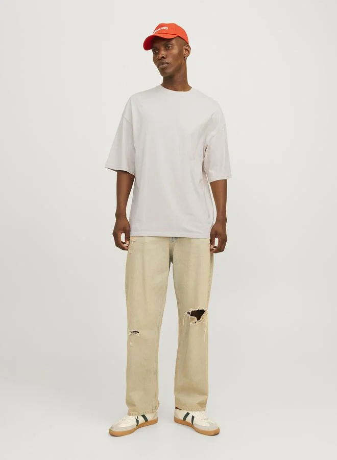 JACK & JONES Plain Crew Neck Oversized T-Shirt