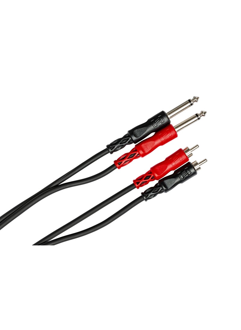 Hosa Hosa CPR-204 Dual 1/4" TS to Dual RCA Stereo Interconnect Cable, 4 Meters  - Image 1