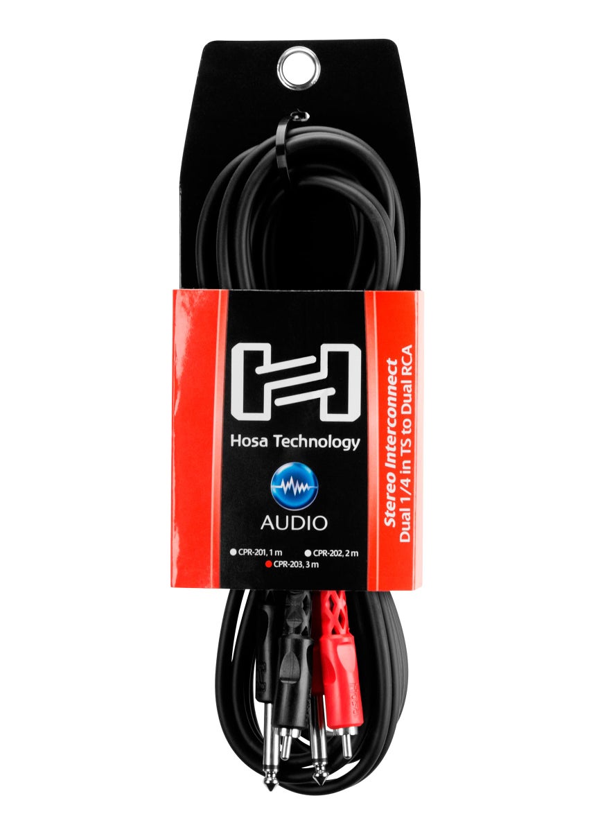 Hosa Hosa CPR-204 Dual 1/4" TS to Dual RCA Stereo Interconnect Cable, 4 Meters  - Image 2