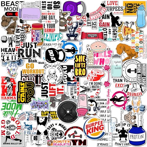 WallDesign Complete Fitness Inspiration Sticker Set of 78 Motivational Decals - Mobile, Laptop, Accessories, Gifting - Durable, Laminated, Quality Printed Vinyl for Workout Warriors-Self-Adhesive - Image 1