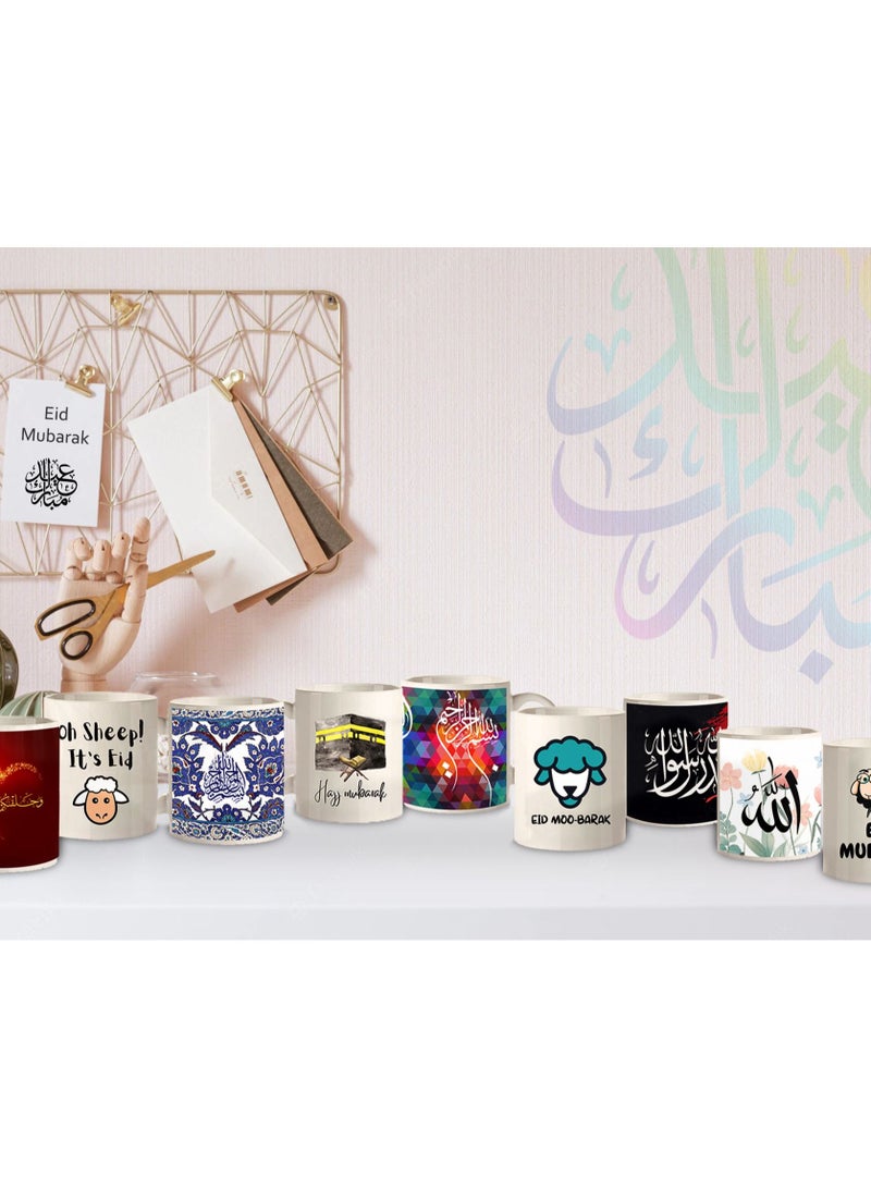 إم إي سي مج مطبوع عليه اسم الله يلتف حول كوب القهوة بمقبض وردي سعة 11 أونصة - Image 5