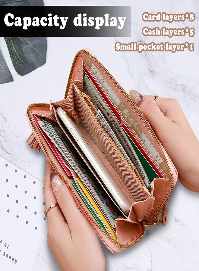 WisePoint Women's Wallets, PU Leather Ladies Wallet Wristlet Wallets for Women with Detachable Handle, Multi Slots Travel Wallet Womens Wallet for Shopping, Dating, Travel (black) - Image 3