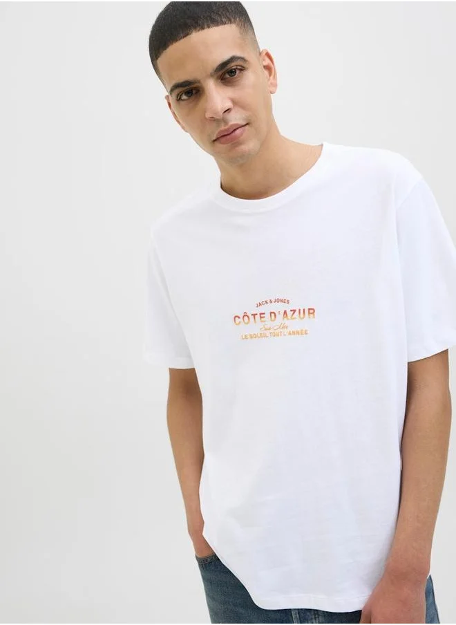 JACK & JONES Jack & Jones Slogan Print Short Sleeve T-Shirt