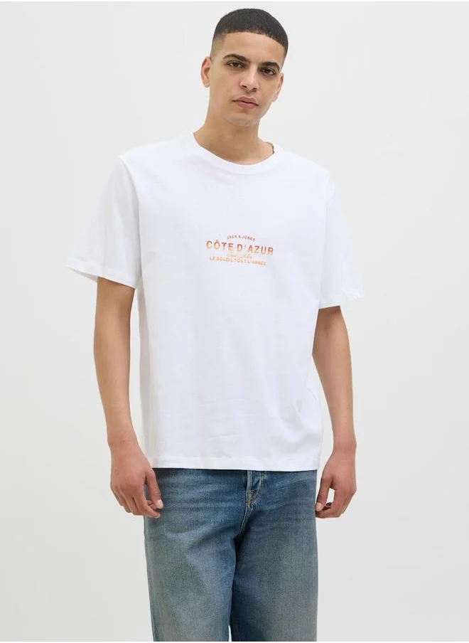 JACK & JONES Jack & Jones Slogan Print Short Sleeve T-Shirt
