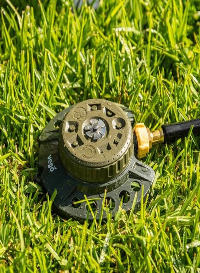 Vego Turret Pattern Sprinkler, 9-Pattern, Heavy-Duty Metal Base, Up to 1115 sq. ft Coverage - Image 2