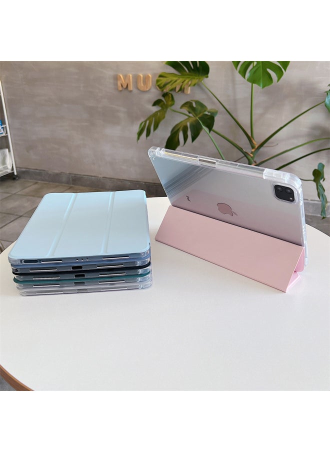 Generic - Suitable For Ipad10 Generation Protective Case Air6 Protective Case Pro11 Flat Panel Tri-fold 2025 Transparent All-inclusive TPU Soft Pen Slot-Colour:Black-Applicable Model:iPad6/air2/2017/2018/iPad Pro 9.7 - Image 1