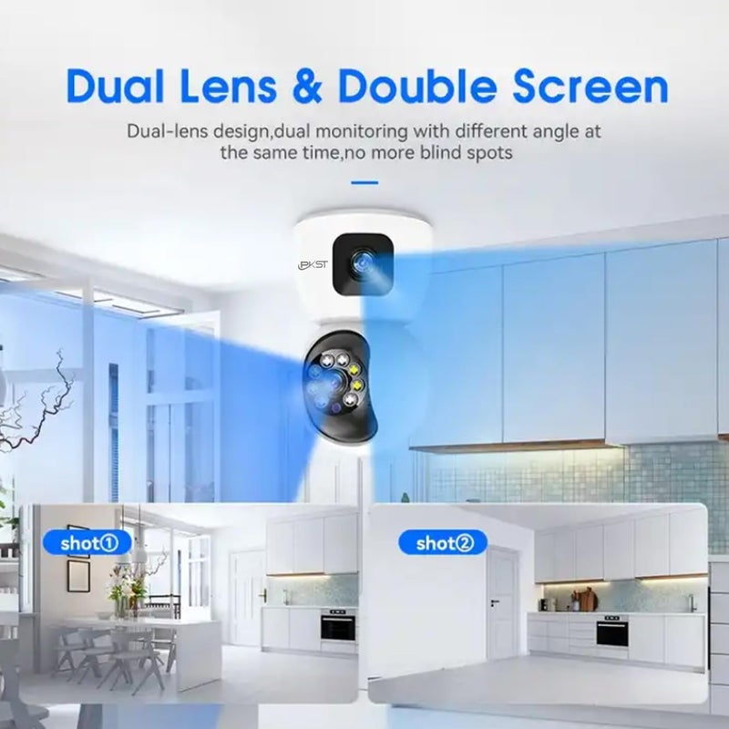 MAYUMI Dual Lens Smart CCTV Camera WiFi IP Home Security Camera Double Side View Rotating Pan Tilt 2 Way Talk Auto Tracking Motion Detection Indoor CCTV IP Camera - Image 5