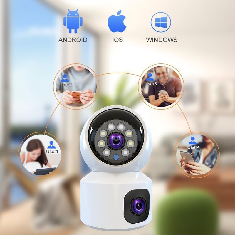 MAYUMI Dual Lens Smart CCTV Camera WiFi IP Home Security Camera Double Side View Rotating Pan Tilt 2 Way Talk Auto Tracking Motion Detection Indoor CCTV IP Camera - Image 4