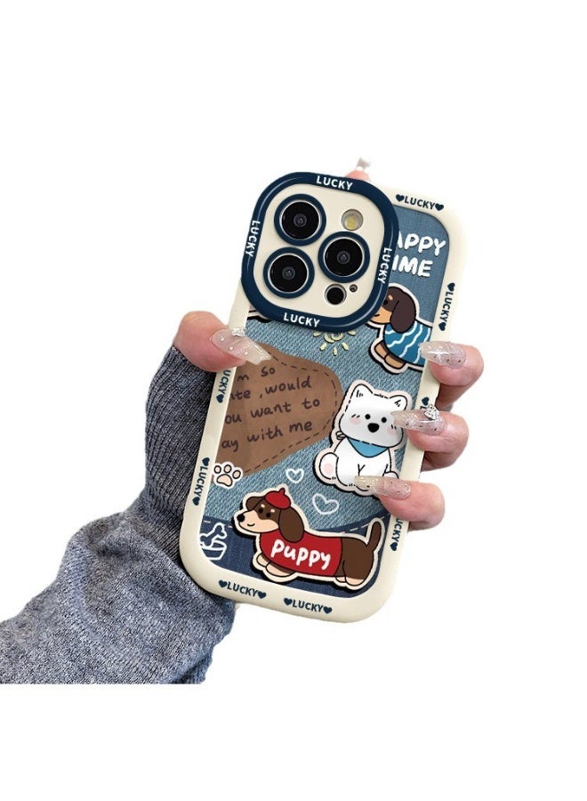NIBEMINENT Protective TPU Case Cover For iPhone 16 Plus, Cowboy Cloth Dog - Image 2