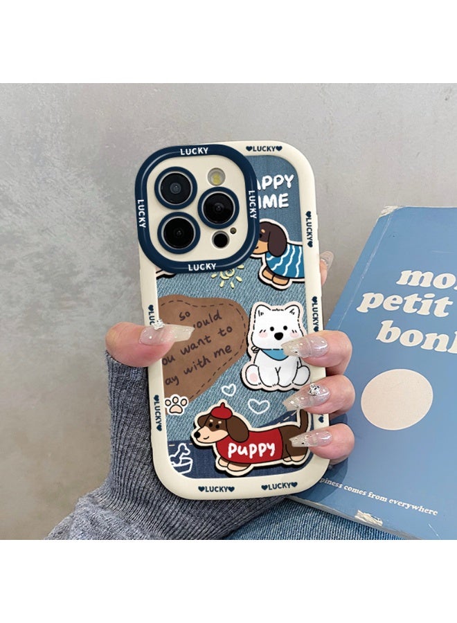 NIBEMINENT Protective TPU Case Cover For iPhone 16 Plus, Cowboy Cloth Dog - Image 1